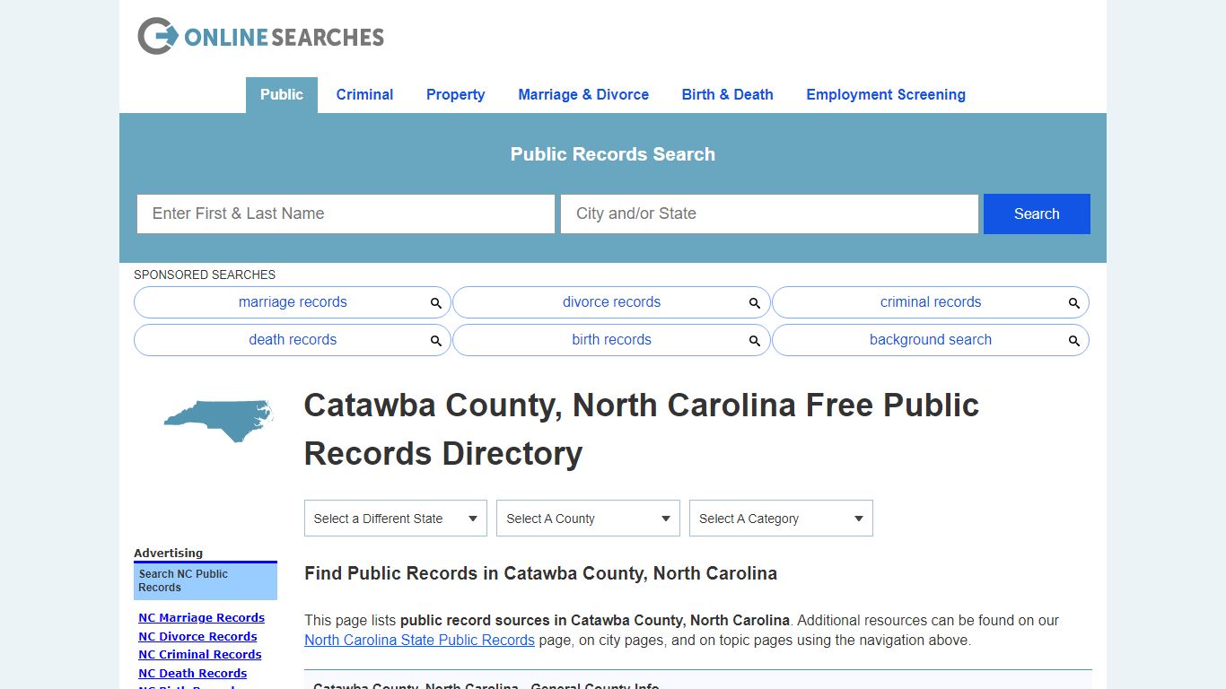 Catawba County, North Carolina Public Records Directory