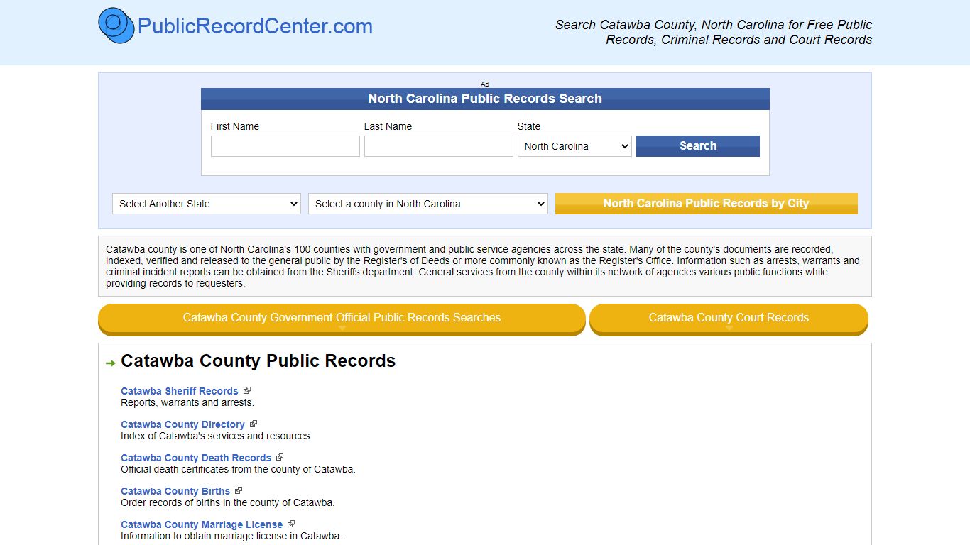 Catawba County Public Records