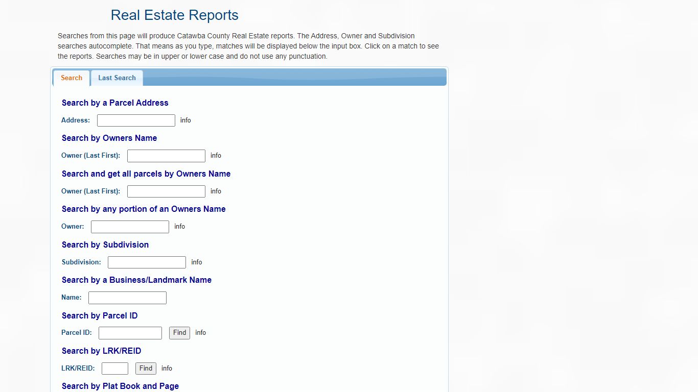 Catawba County GIS Real Estate Reports